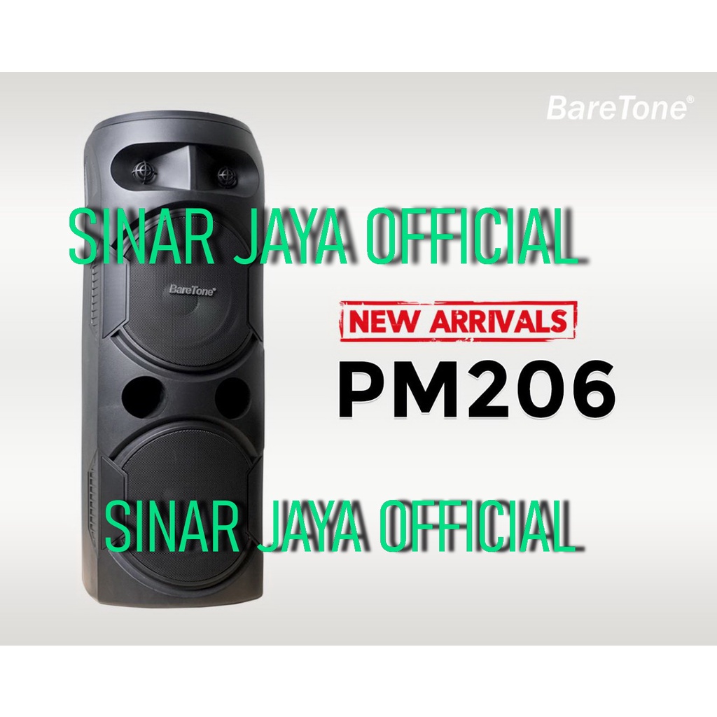 Speaker Portable Wireless Baretone PM 206 / PM206 Original 8 inch