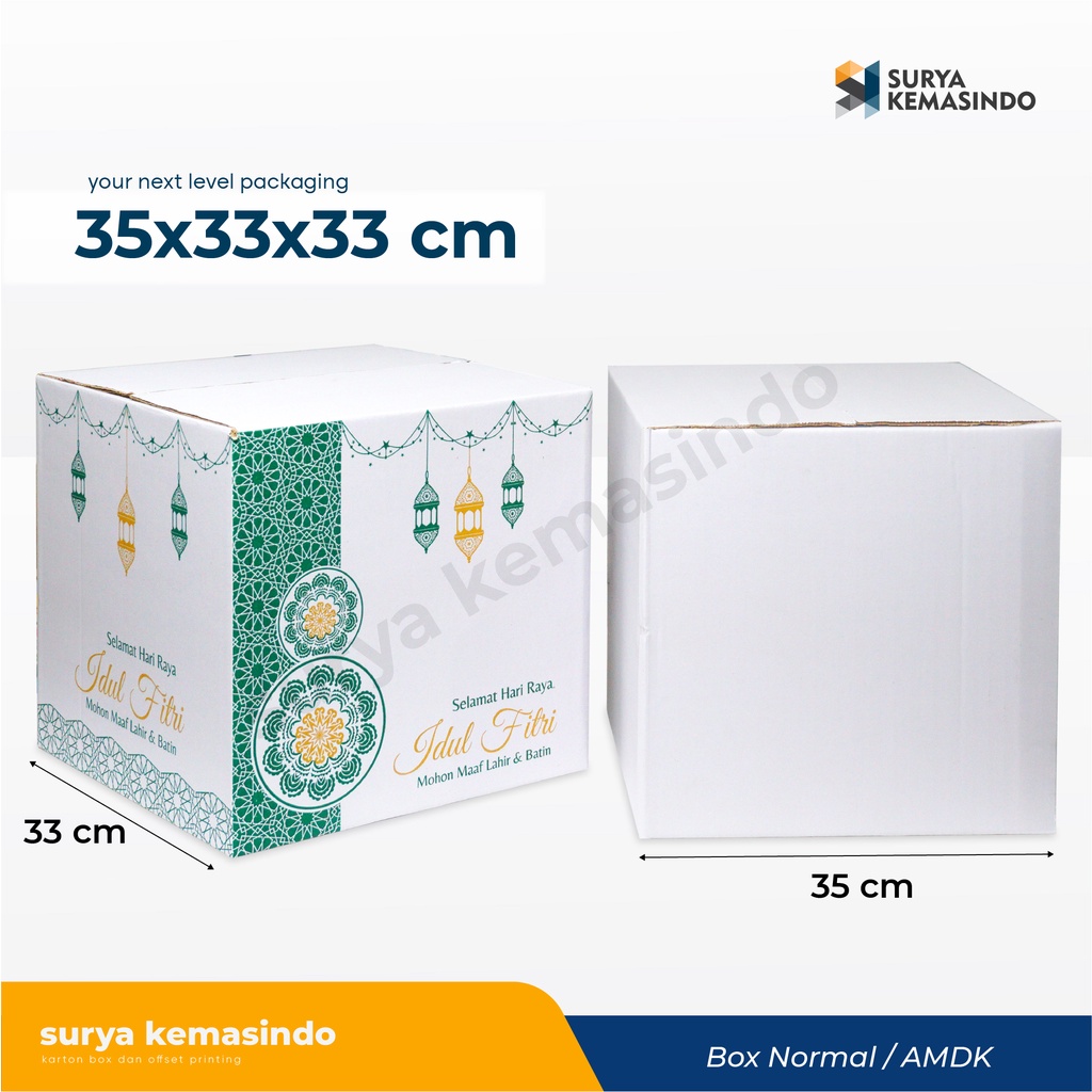 

Box Parcel 35X33X33 Kardus/Parcel/Parcell/Lebaran/Idul Fitri/Fitri/Eid Mubarak/Ied/Eid/Mubarak/Paket/Sembako/Hampers/Normal