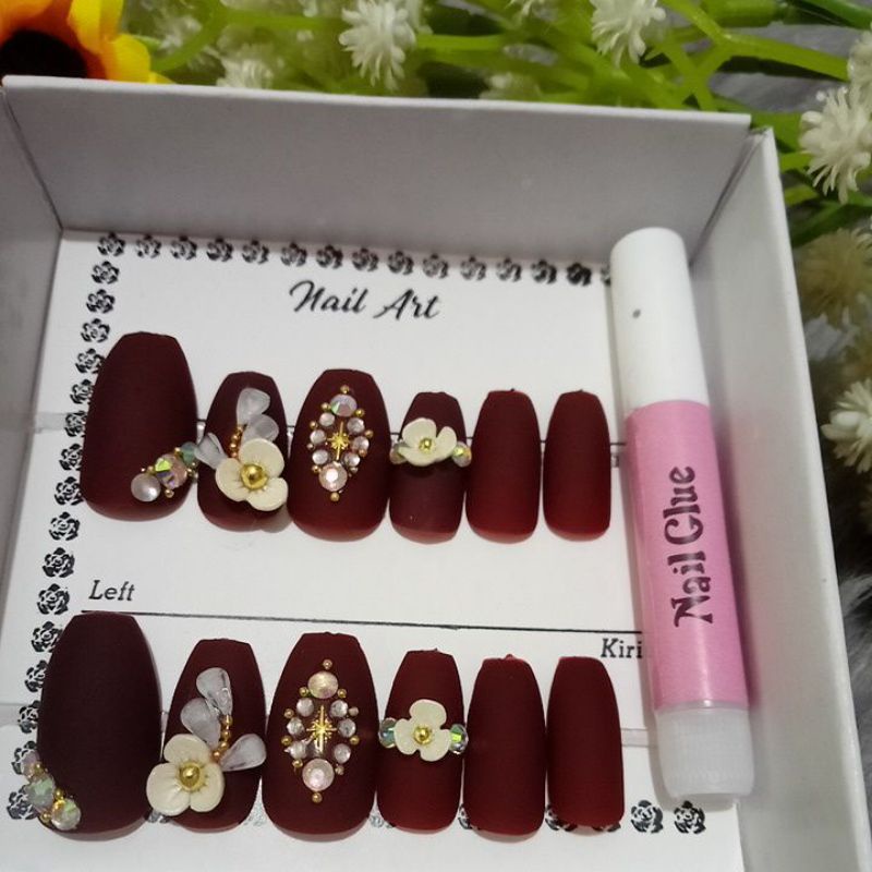 kuku palsu pengantin matte