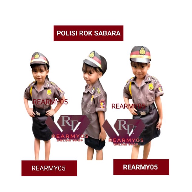 seragam POLISI ANAK/BAJU POLISI ANAK SABARA/BAJU POLISI TANGAN PENDEK ANAK