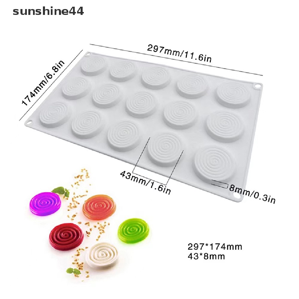 Sunshine 1Pc 12-rongga Cetakan Kue Silikon Coil Nyamuk Diy Non-Stick Baking Mould.