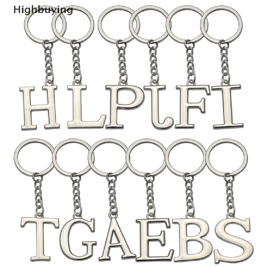 Hbid Liontin Alfabet Kreatif Fashion 26huruf Alphabet Initial Keyring 26huruf Besar Inggris Gantungan Kunci Logam Nama Keluarga Inisial Couple Liontin Pria Dan Wanita Glory