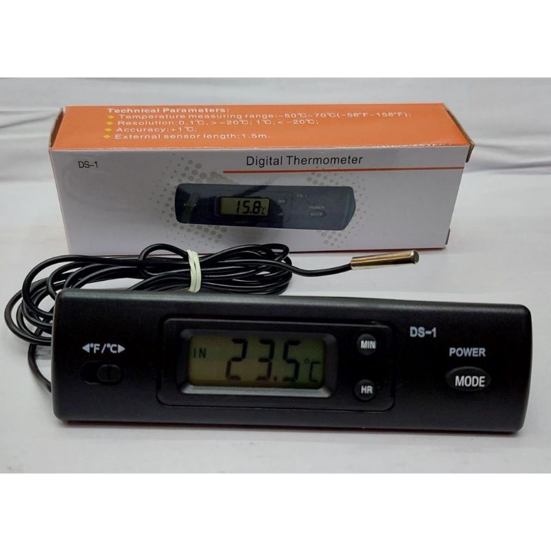 Thermometer jam digital portable DS-1 pengukur suhu ac mobil kulkas termometer ac rumah pengukur suhu ac digital