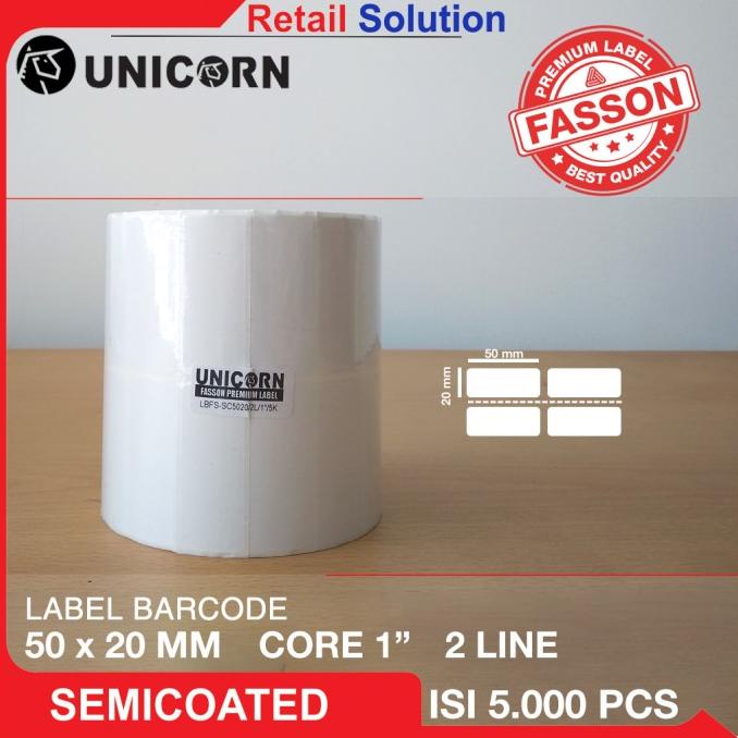 

Stiker Label Barcode Semicoat 50x20mm / 50x20 mm / 50 x 20 mm / 5x2CM BRG BARU