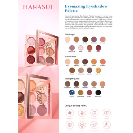 ✨LACIKOSME✨ HANASUI EYEMAZING EYESHADOW PALLETE - EYE SHADOW PIGMENTED ORIGINAL