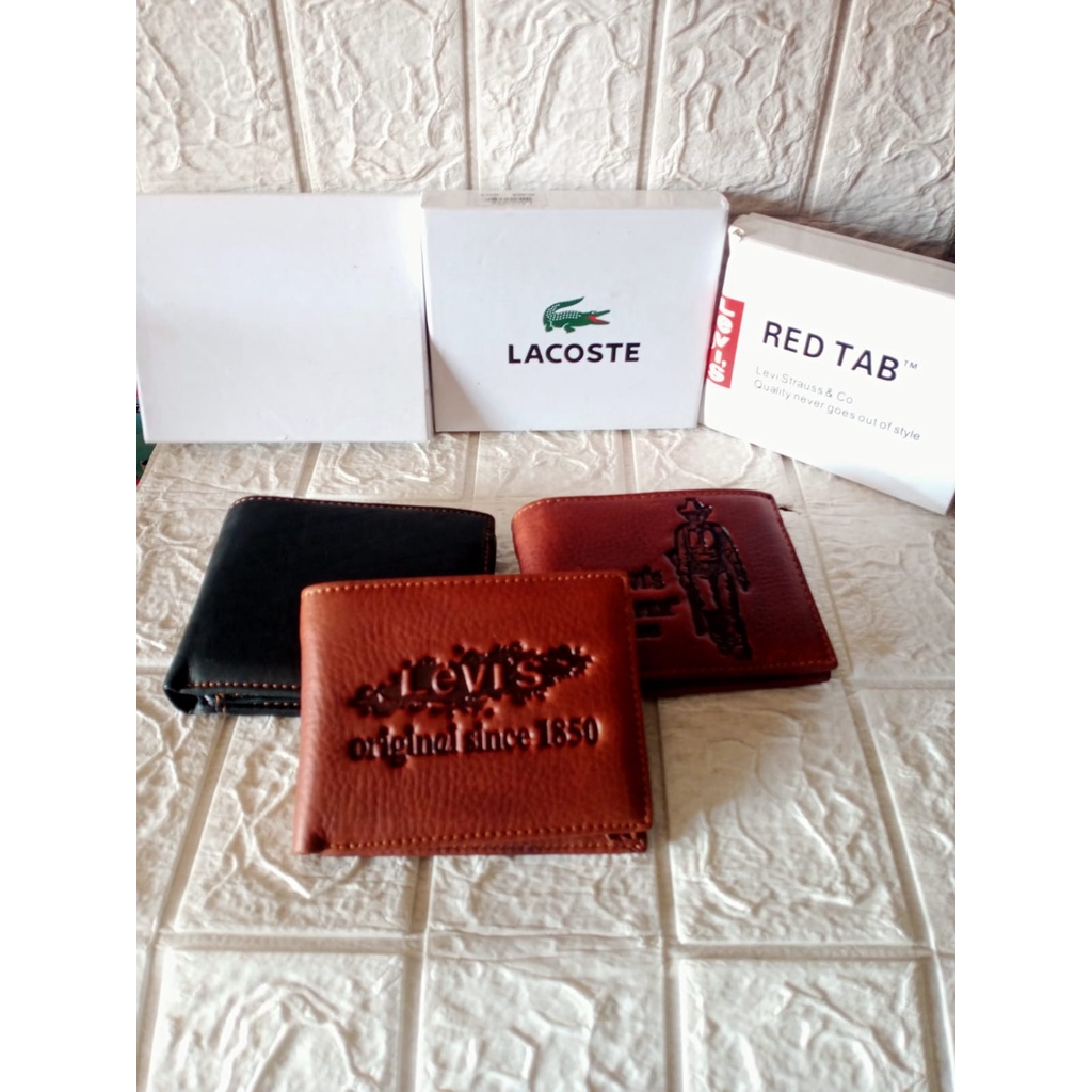 DOMPET PRIA LEVIS RED TAB DOMPET  LACOSTE KULIT ASLI  (KULIT SAPI)