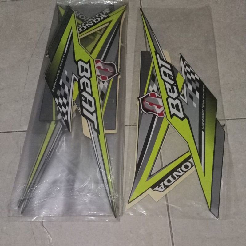 striping sticker les body Honda beat 2018 hitam bahan original