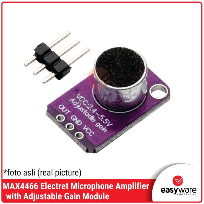 GY-MAX4466 MAX4466 Electret Microphone Amplifier with Adjustable Gain Module