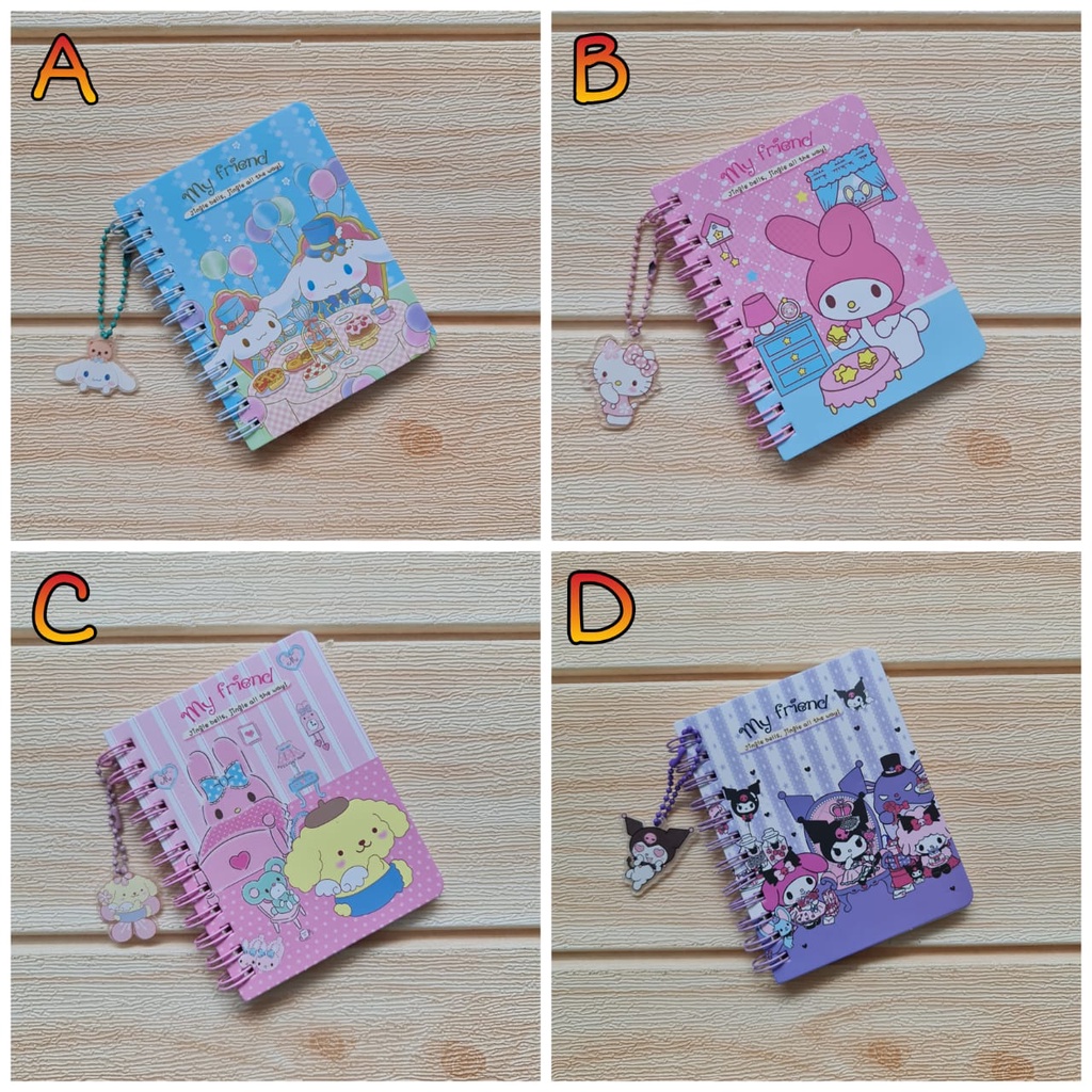 

BUKU MEMO RING + GANTUNGAN CINAMOROLL KUROMI (10X7.5)