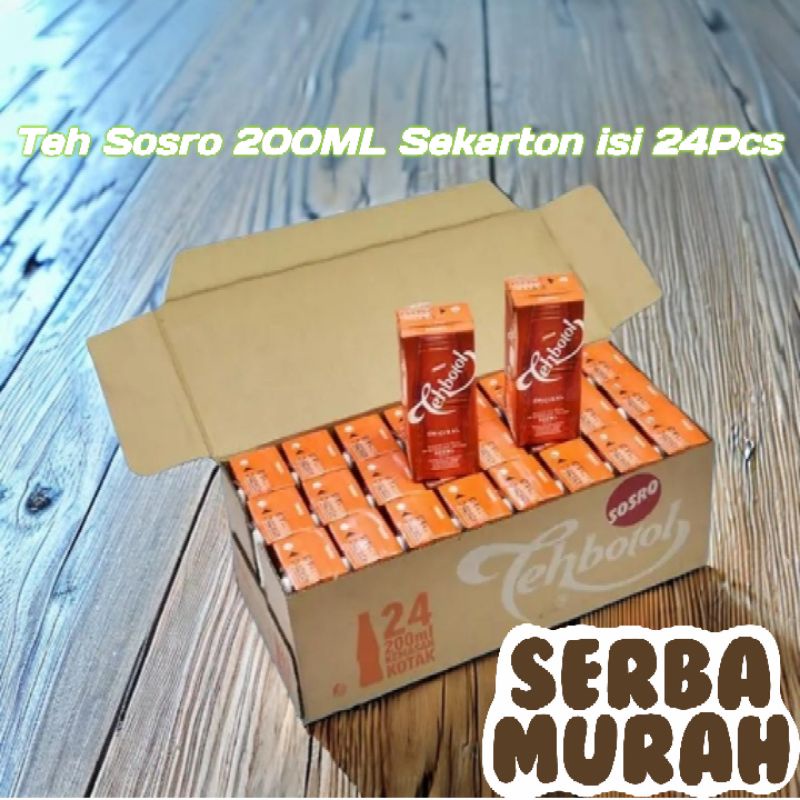 Teh Botol Sosro Kotak 200ml Sekarton 24Pcs Grosir