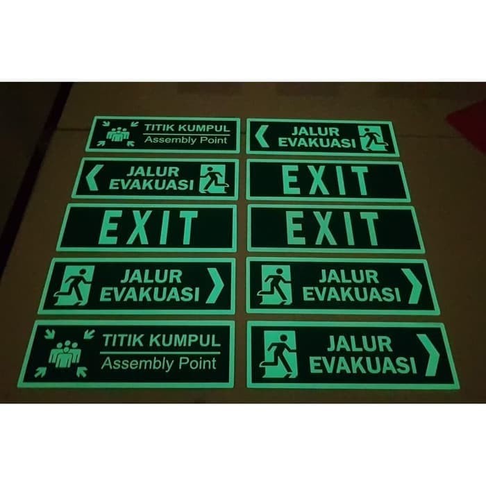 

Paja Plang Papan Rambu Jalur Evakuasi Dan Exit Acrylic Fosfor 30X10Cm