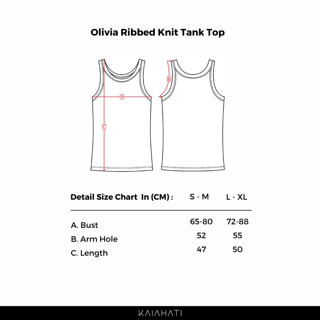 KAIAHATI - Olivia Ribbed Vest Tank Top All Colours