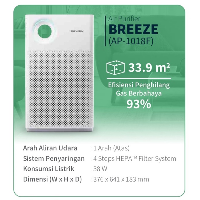 Coway Air Purifier Breeze AP1018 Pembersih Pemurni Udara