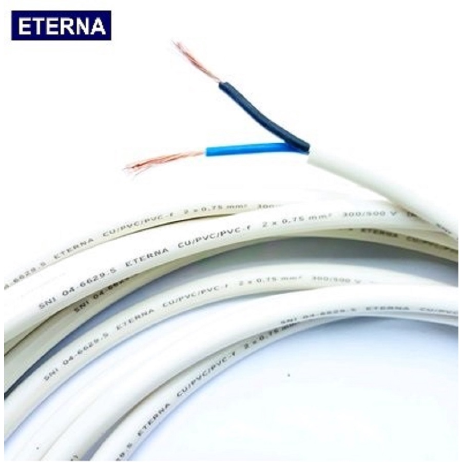 Kabel Listrik Eterna 2 x 0,75 mm 2x0,75mm Nymhy Nyyhy Kabel Serabut Tembaga Per Meter