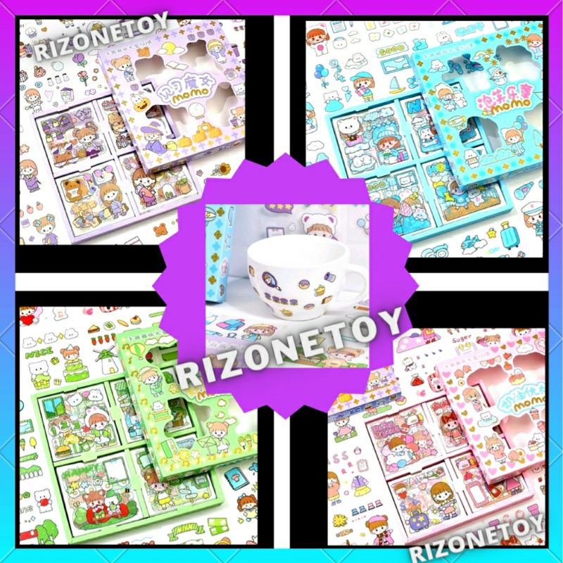 Stiker Momo Kartun Waterproof 3D Viral Korea Terbaru Isi 100 50 25 10 Pcs / Lembar Mainan Maenan Mai