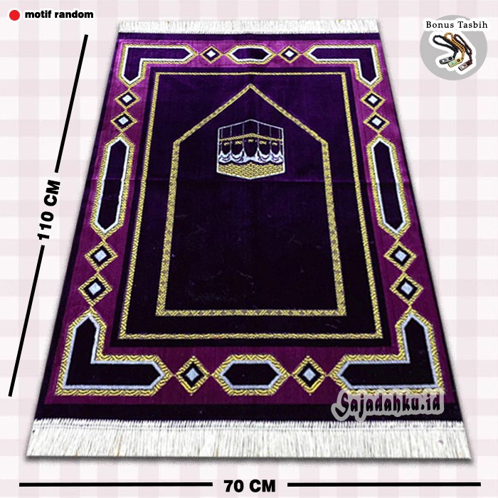 Sajadah sajadah turki / sajadah halus / ukuran 70 x 110 cm warna Ungu - Ungu(Y4E6) Sajadah Turki Teb