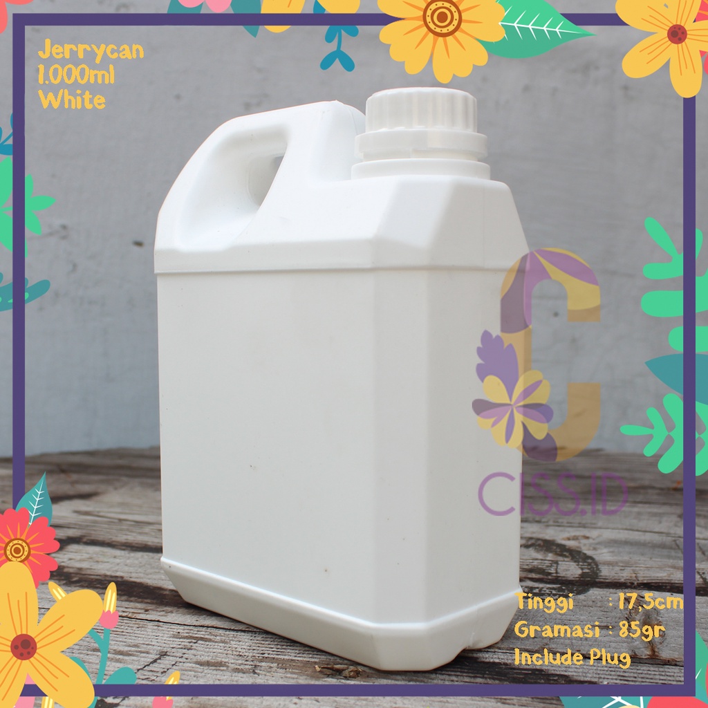 JERIGEN 1000ML 1 LITER TAIWAN PUTIH SUSU HDPE DAMDEK DAMDEX MURAH TEBAL KEMASAN MINYAK SAYUR GORENG 