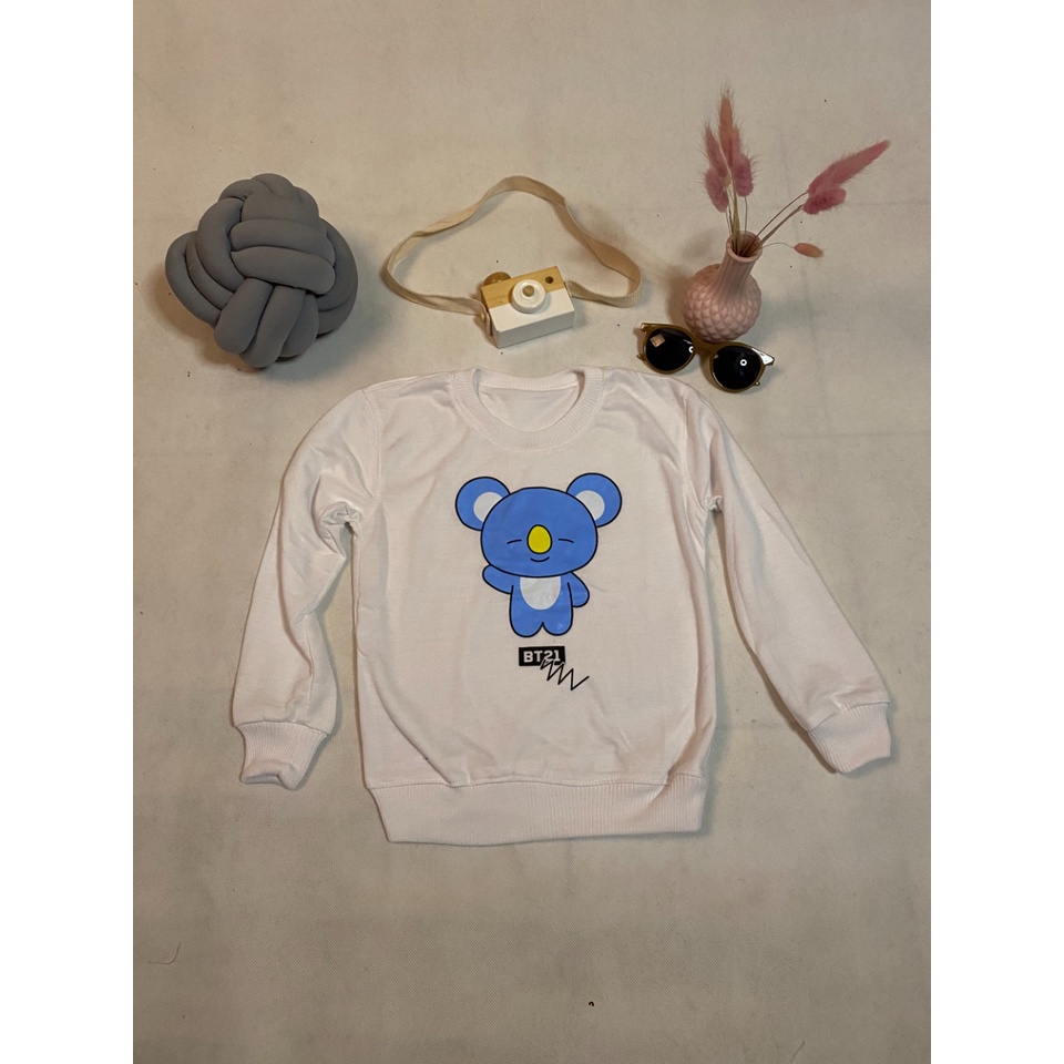 SWEATER BT21W PANDA CREW NECK ANAK // SWEATER BASIC ANAK BTS KOREA KEREN