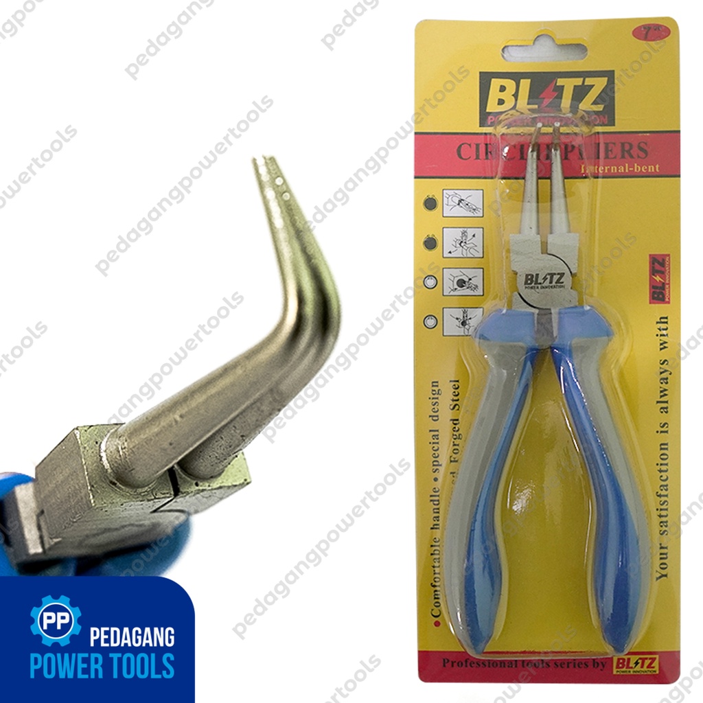 BLITZ TANG SNAP RING BENGKOK TUTUP 7&quot; CIRCLIP SPI INTERNAL BENT PLIER