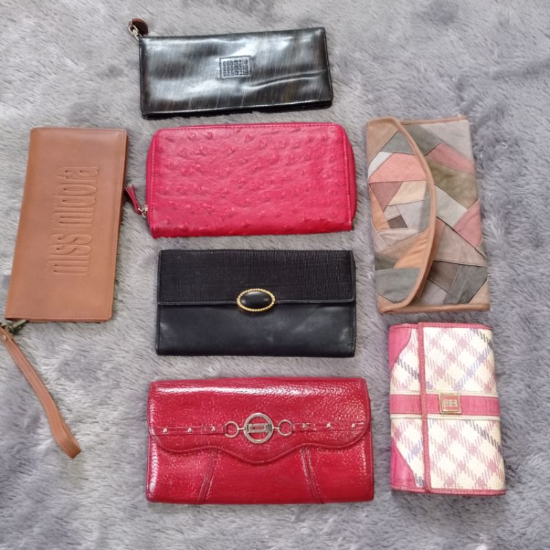 paket dompet wanita kulit asli brand preloved