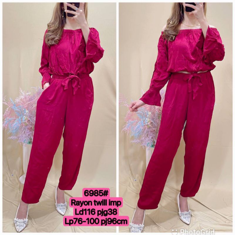 Setelan rayon twill import