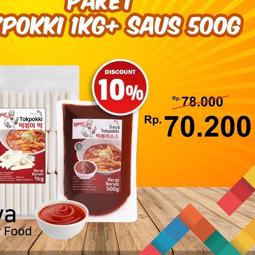

☑ Paket Tteokbokki tokpokki 1kg + Saus Tokpokki 500g ۞