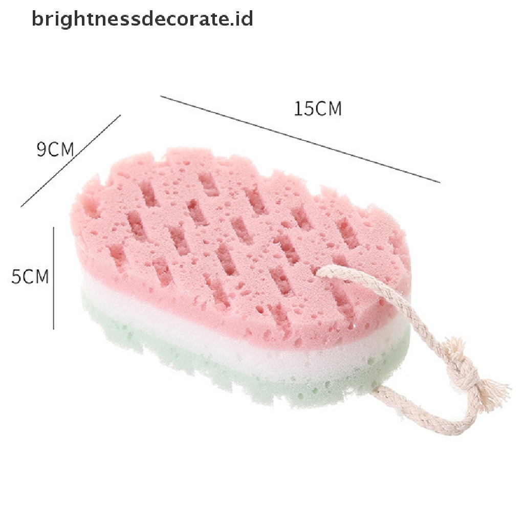 [Birth] Spons Mandi Bola Shower Rub Exfoliation Massage Brush Aksesoris Kamar Mandi [ID]