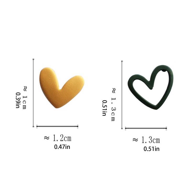 Tren Asimetris Anting Hati Berongga Untuk Wanita Gadis Cantik Lucu Perhiasan Pesta Korea Kuning Biru Manis Anting Pejantan