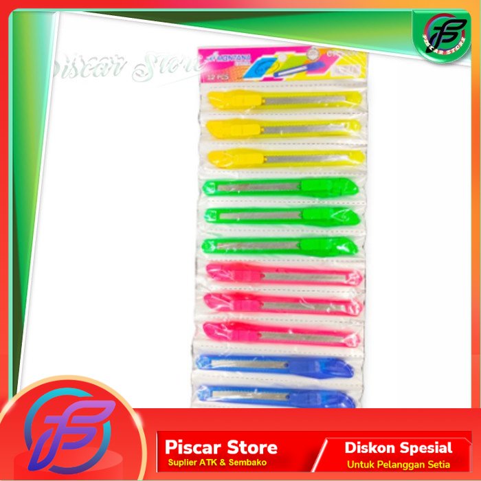 

Cutter mini Warna Warni Transparan Montana CT-300T - Lusin Renceng