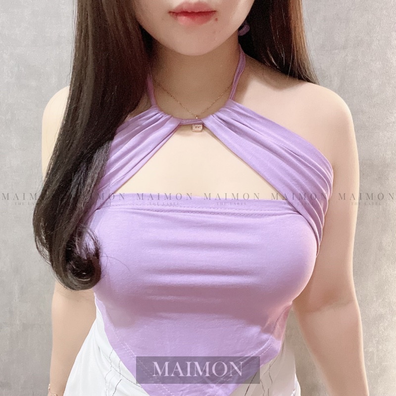 Triangle Halter Neck Tank Top | Baju Wanita Korean Fashion | Maimon Grosir