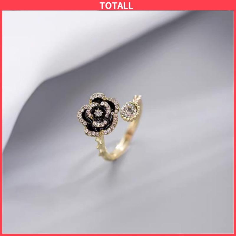 COD Cincin Camellia Berlian Aksesori Cincin Mewah Wanita-Totall