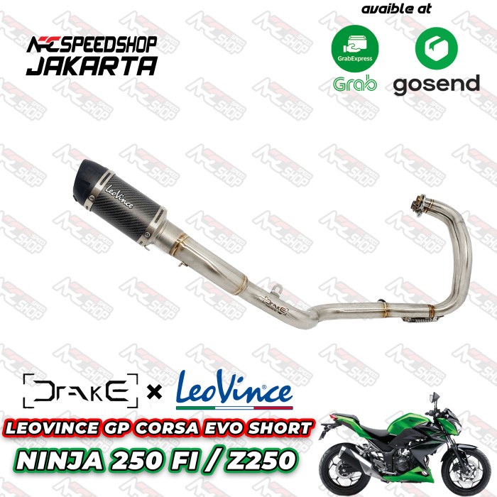 Header R9 Drake Kawasaki Z250 + Silencer Leovince Series #Original
