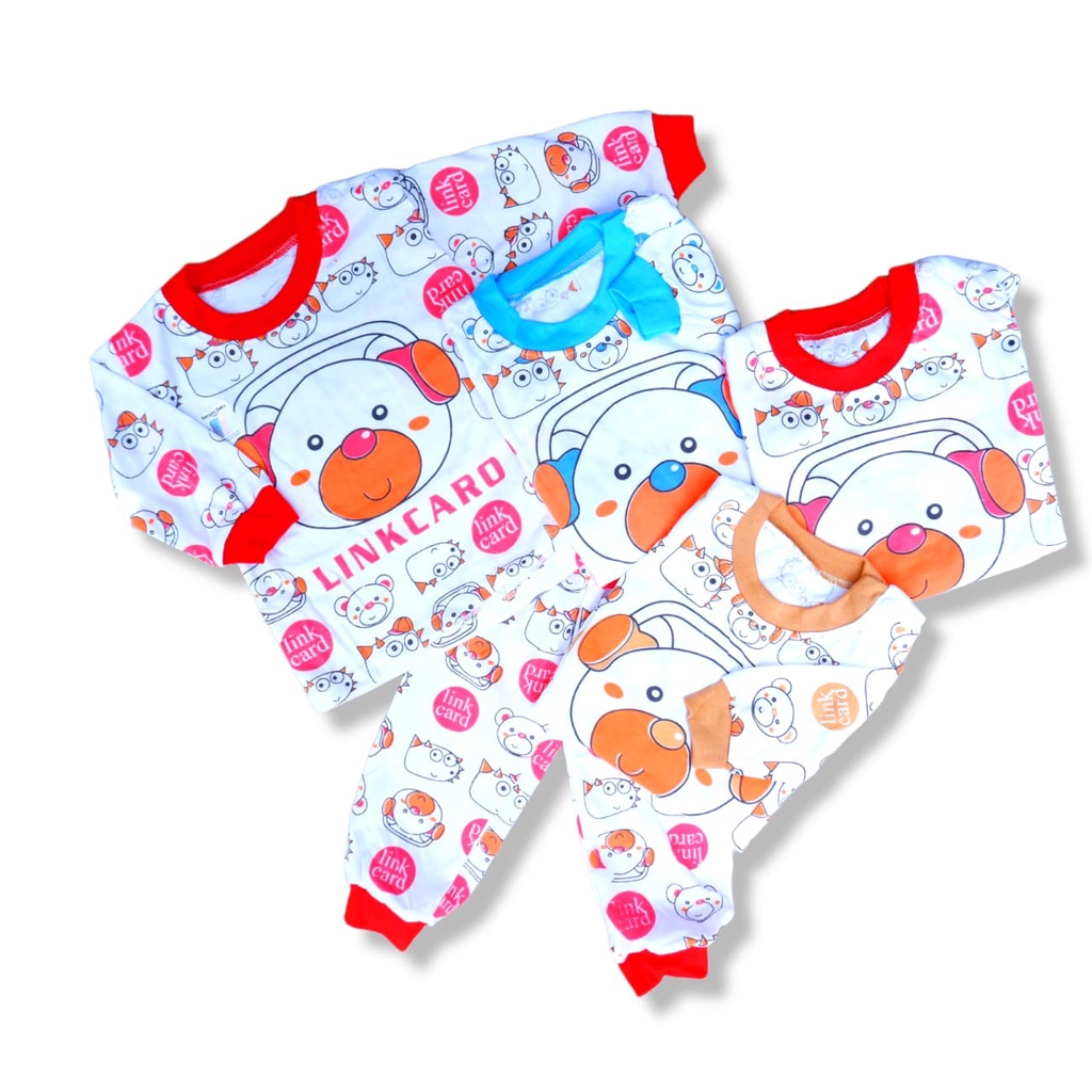 (NDL002)Paket 3Stel Setelan Baju Bayi SNI 3-18 Bulan Seruni Baby Bahan Katun TC Variant Motif