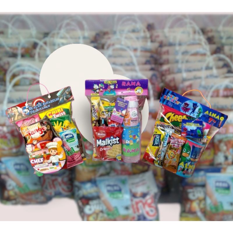 

label Snack ulang tahun / paket snack