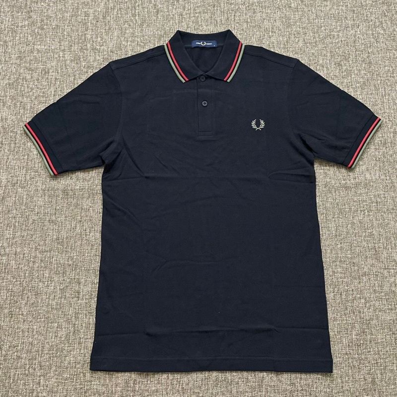 Fred Perry Red Gold Tipped Polo Black Original / Fredperry
