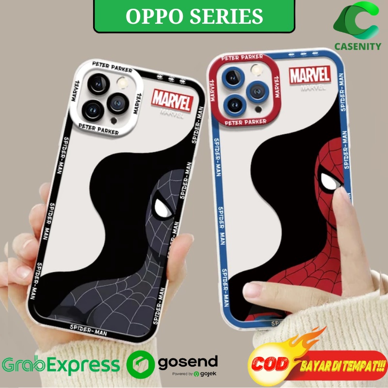 Case Oppo A16 A16S A5S A7 F9 A12 A11K A36 A76 A96 Casing Silicone SoftCase Motif Spiderman TPU High 