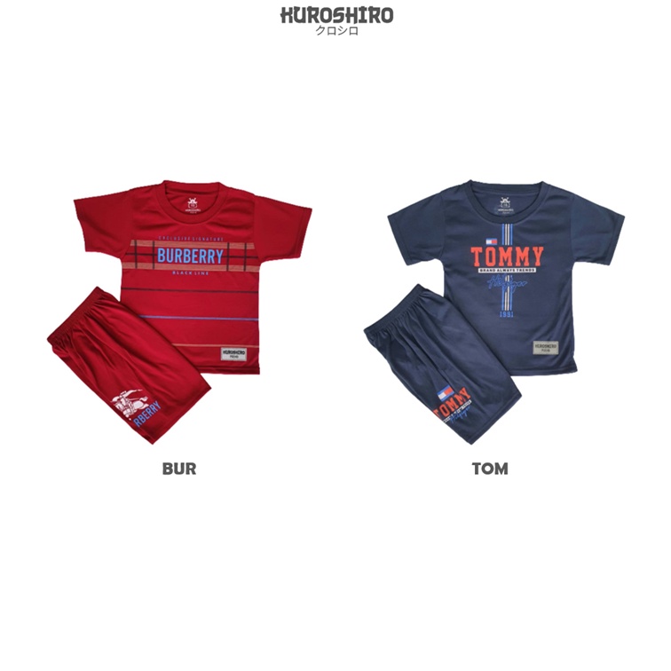 KUROSHIRO - Setelan Baju Anak Laki Laki 1-9 Tahun Logo Kaos Kuroshiro