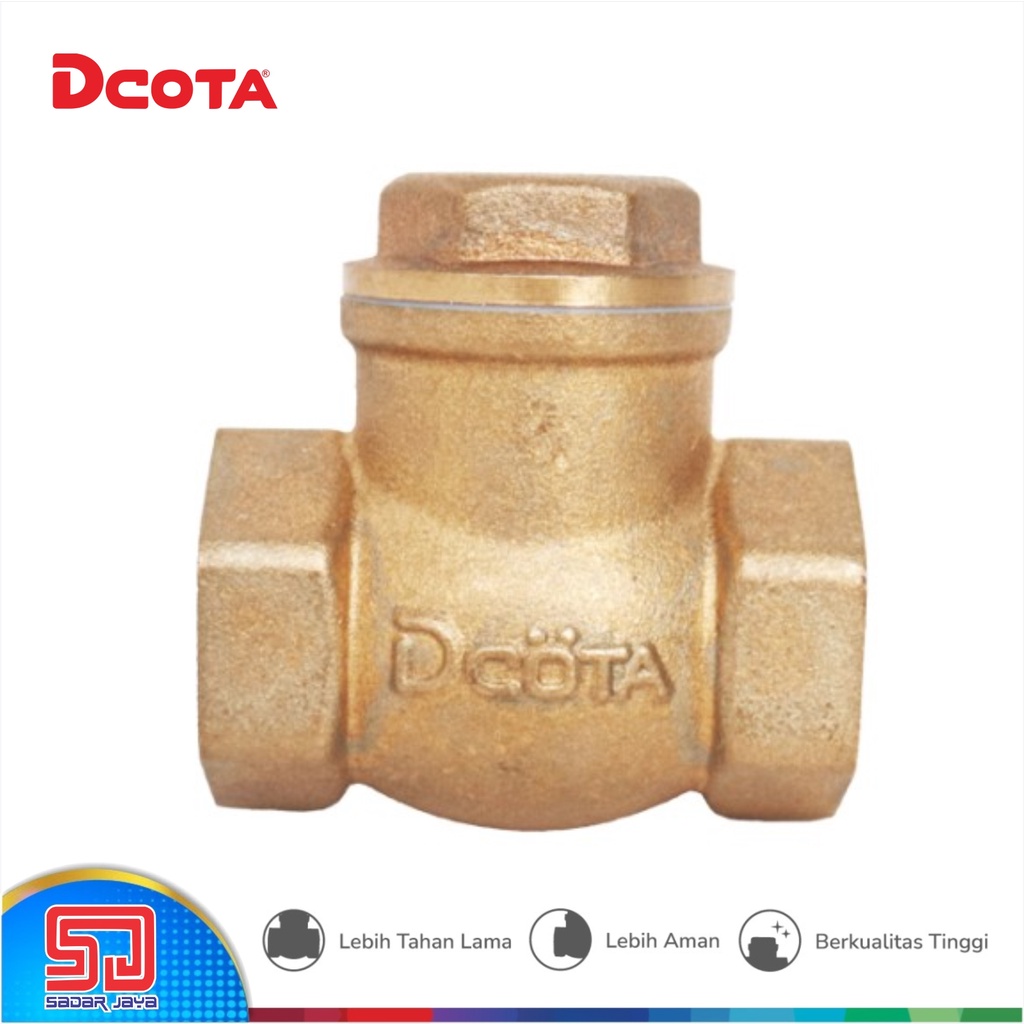 DCOTA Check Valve Brass 1&quot; Katup Swing Klep Tabok Kuningan Satu inch