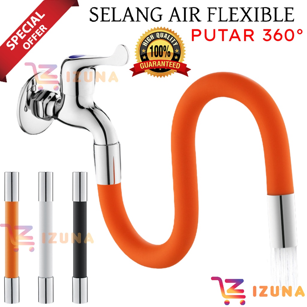 [IZUNA] SELANG AIR FLEXIBLE 20CM 30CM 50CM / SAMBUNGAN KRAN AIR UNIVERSAL 360° / SELANG FLEXIBLE EKSTENSI KRAN AIR / SELANG PIPA SAMBUNGAN KRAN