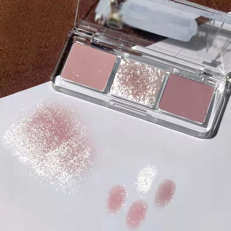 【COD】Eyeshadow Palete 3 Warna Kombinasi Mini Eyeshadow Palet Tahan Lama Tahan Air Makeup Original Pearlescent Matte Eyeshadow Korean Import Portabel-CH