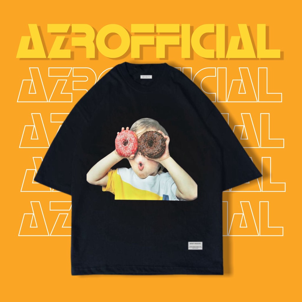 Baju Kaos Distro Laki Laki & Perempuan/ dewasa / Catoon Combed 30s Premium kaos-baju DONAT gambar ka