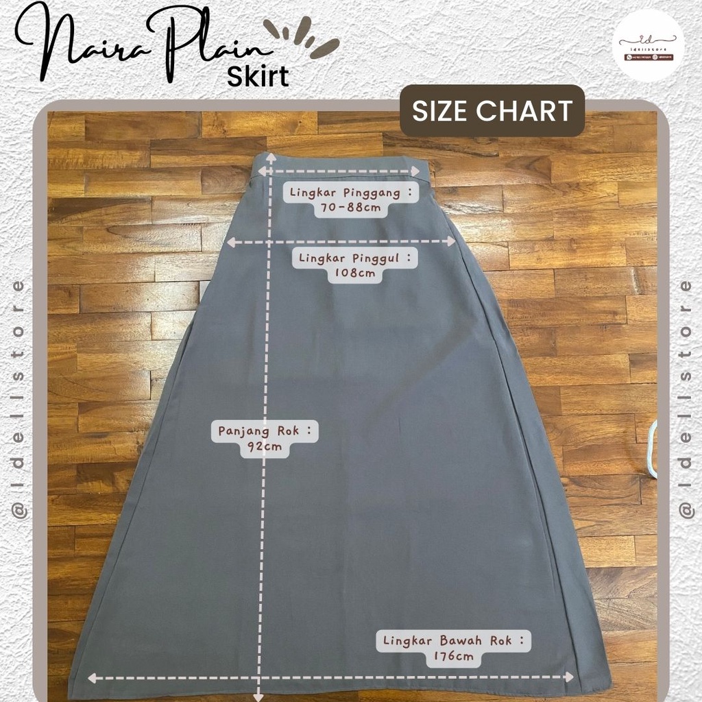 Idellstore - Naira Plain Skirt Model A Rok Polos Tebal Ringan Affordable Premium Quality Rok Span Rok Kekinian Terbaru