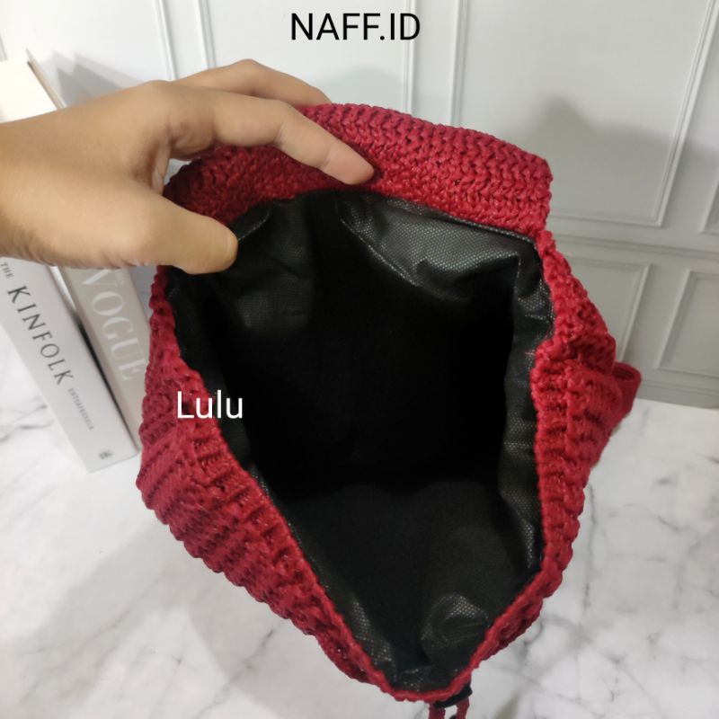 NAFF.ID- &quot;Lulu&quot; Tas Ransel Korea Renda Rajut Knitbag