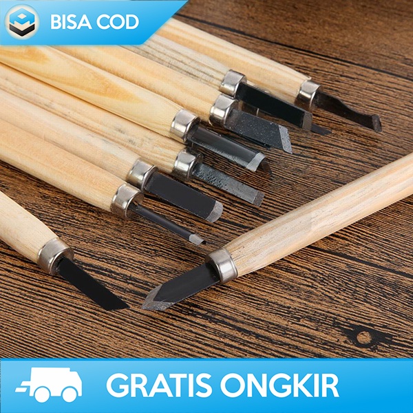 SET ALAT UKIR PAHAT KAYU 12IN1 PERALATAN DIY TOOKIE WOOD CARVING ART