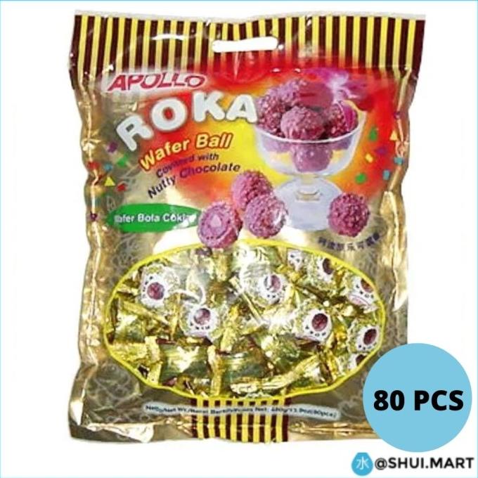 

Apollo Roka Refill Wafer Ball Chocolate Isi 80 pcs