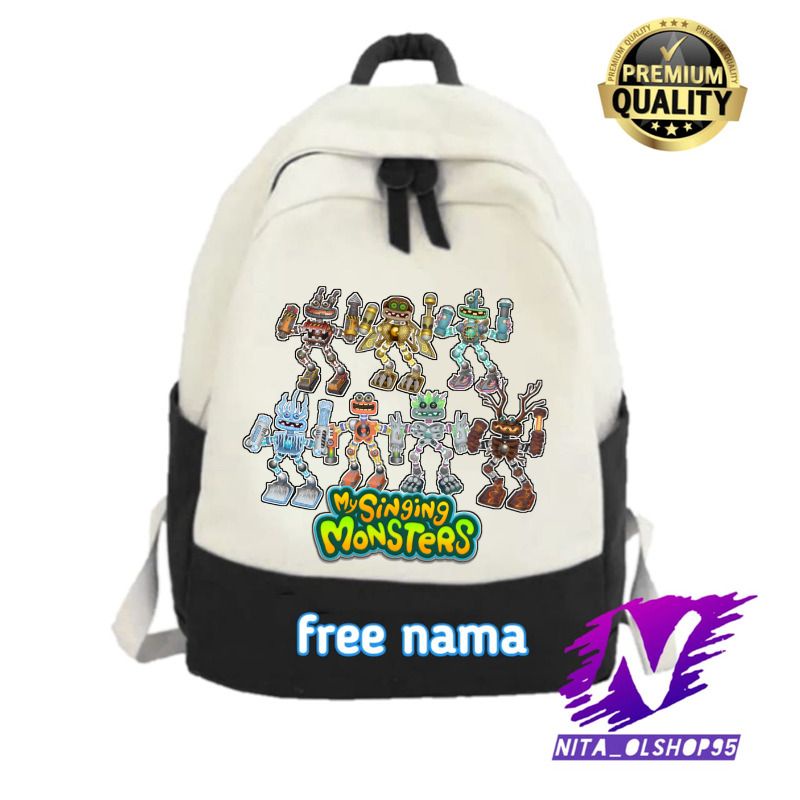 tas ransel anak sekolah sd tk mysinging monsters karakter