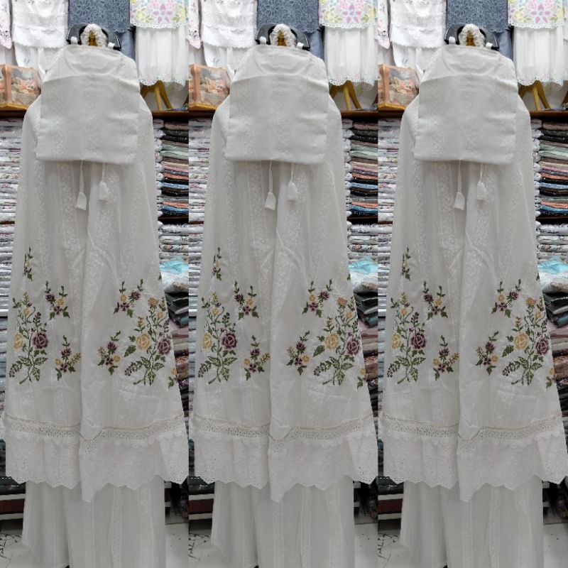 Mukena bordir strimin bukittinggi/padang