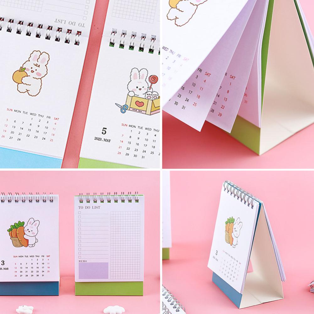 Timekey2023mini Chic Calendar Daily Organizer Jadwal Desktop Planner Bulanan Agenda Tahunan Untuk Dekorasi Rumah Dekorasi Meja Kantor Alat Tulis S1W5