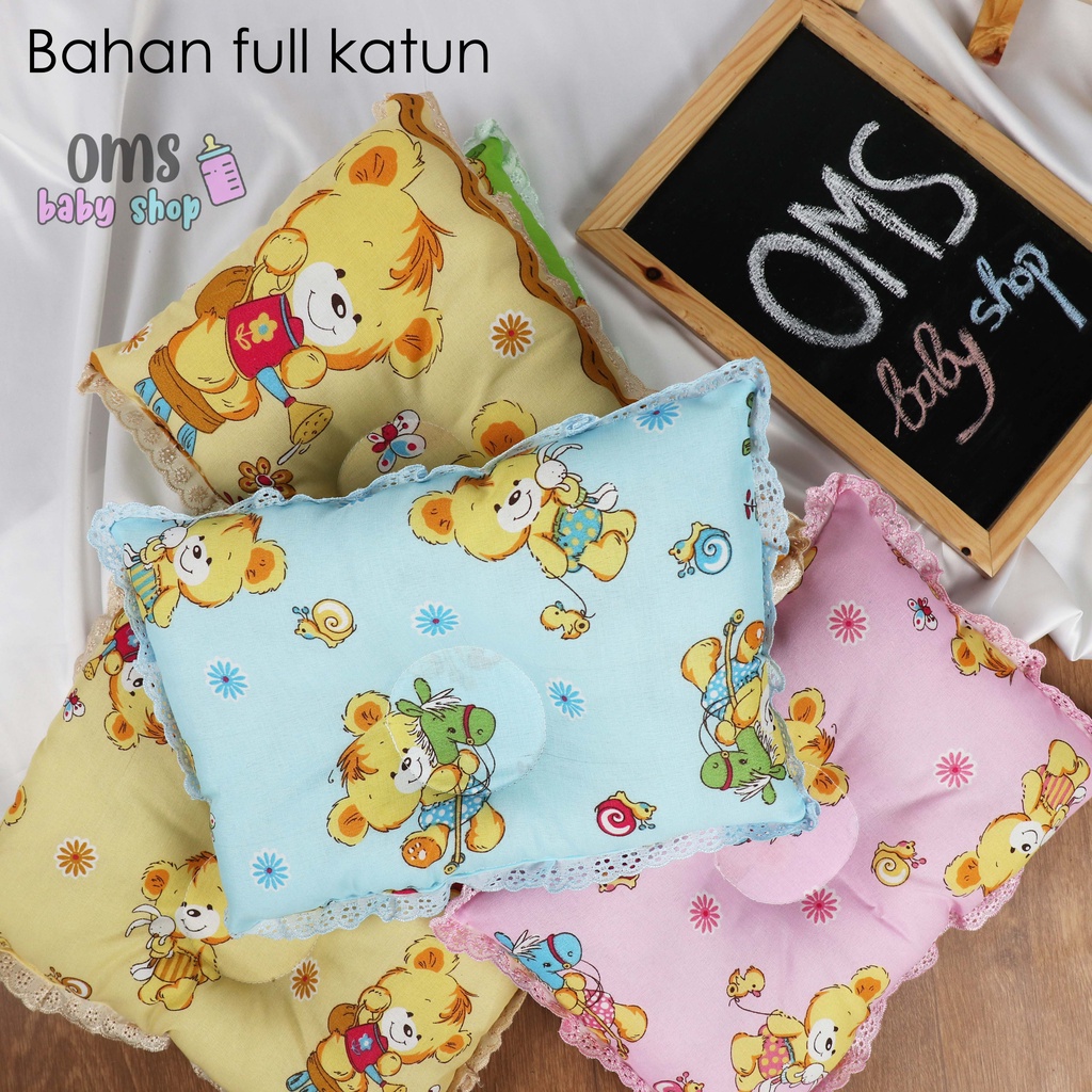 TERMURAH! bantal peyang bayi bahan full katun / bantal newborn anti peyang murah premium by OMS BABYSHOP!