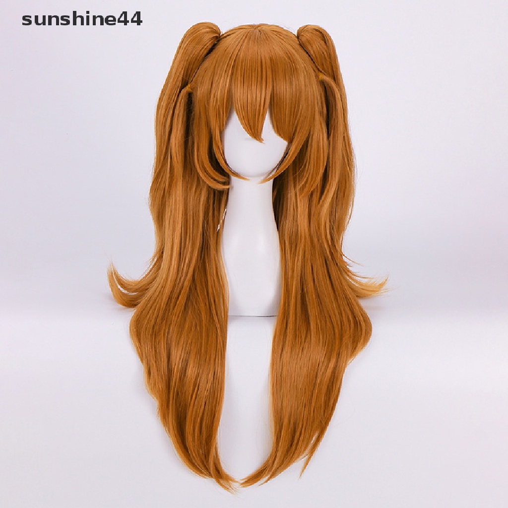 Sunshine Wig Sintetis Tahan Panas Cosplay EVA Asuka Langley Soryu Berkualitas Tinggi.